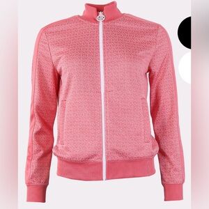 EUC MICHAEL KORS MK Signature Jacquard Track Jacket Tea Rose